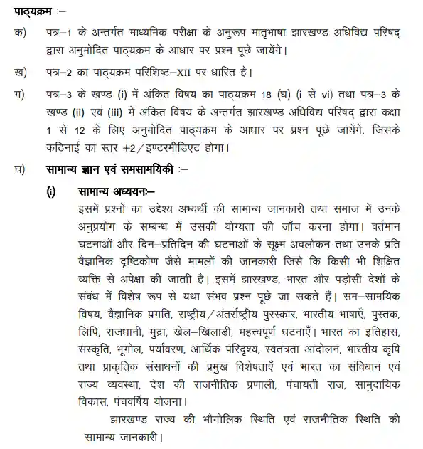 Jharkhand TGT Syllabus In Hindi
