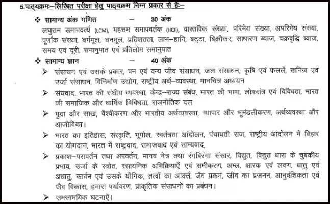 Bihar Office Attendant Syllabus In Hindi