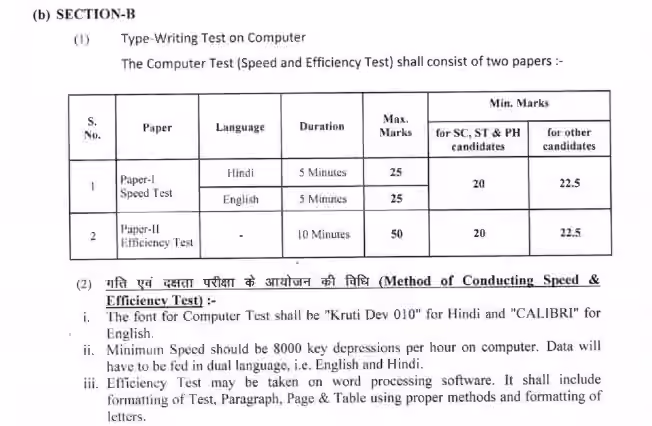 Rajasthan High Court LDC Typing Test Details